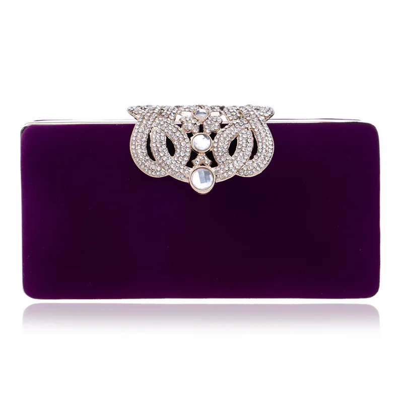 Fashion Women Bags Velvet Day Clutch Crown Diamonds Evening Bags Luxury 2023 Lady Handbags Party Wedding Female Purse