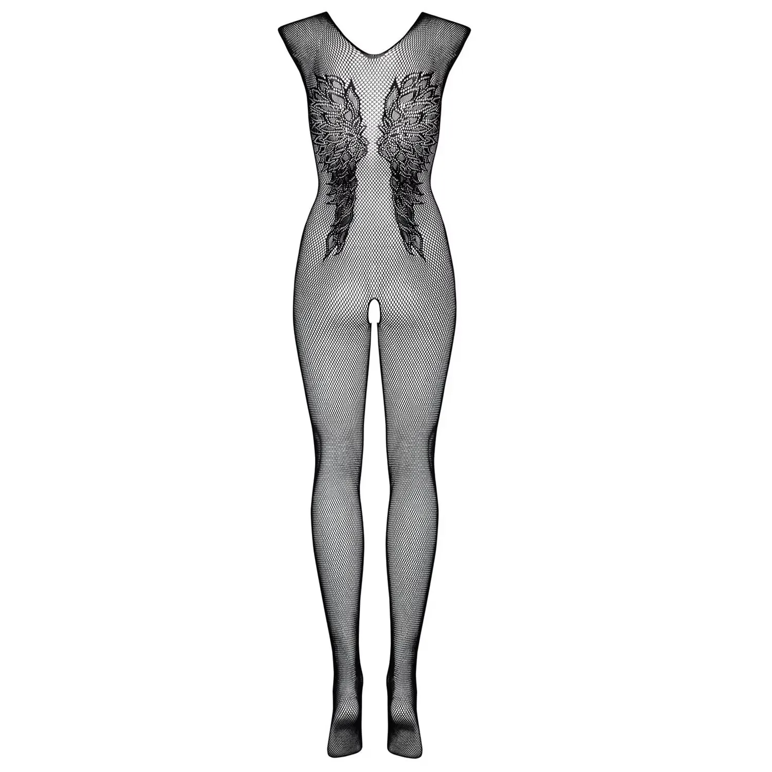 Erotic Lingerie Stockings Transparent Open Crotch Mesh Bodystocking Women Fishnet Babydoll Crotchless Porn Bodysuit Underwear A7