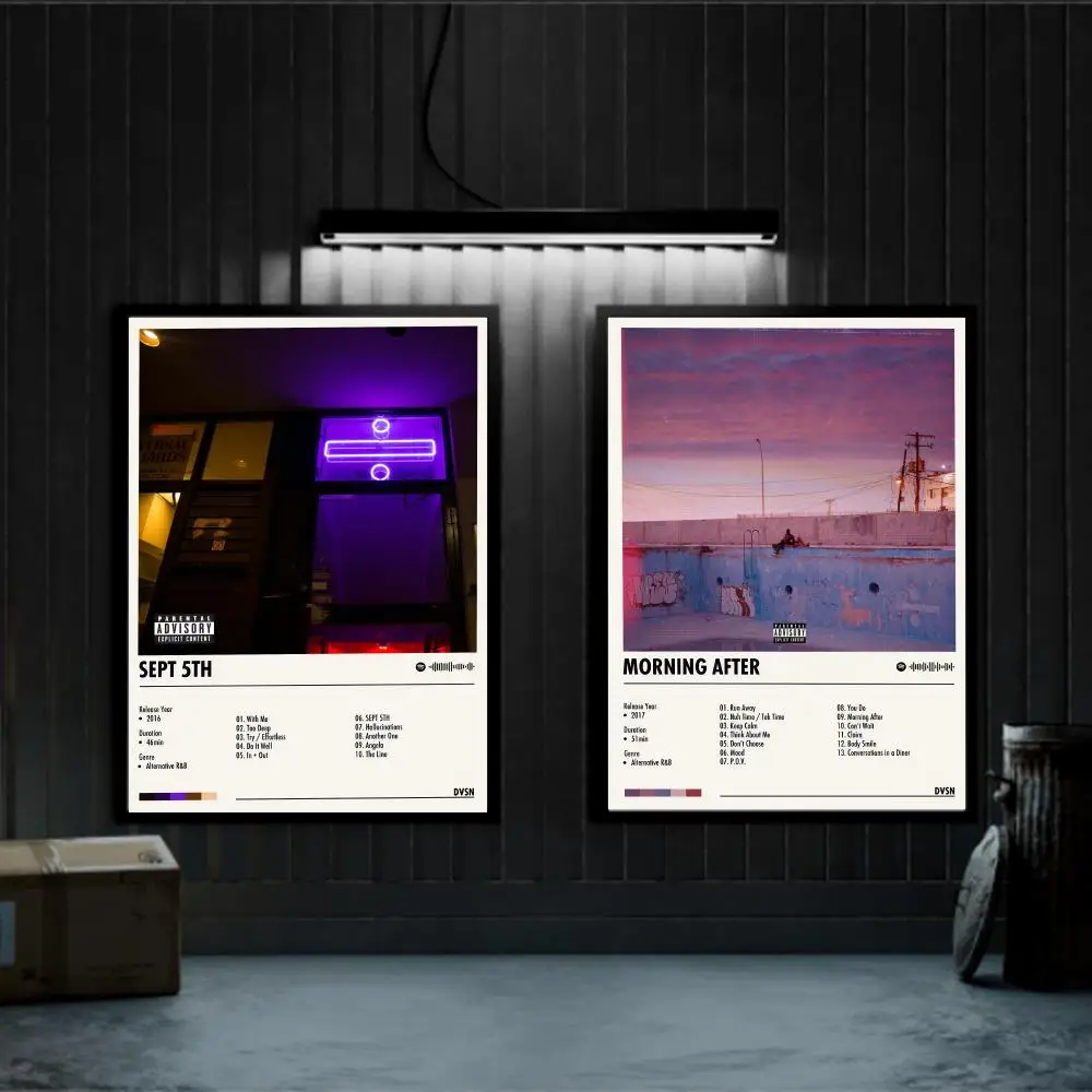

D-DVSN Poster Prints Canvas Painting Wall Art Picture Living Room Home Decor Tracklist Music Album Cover