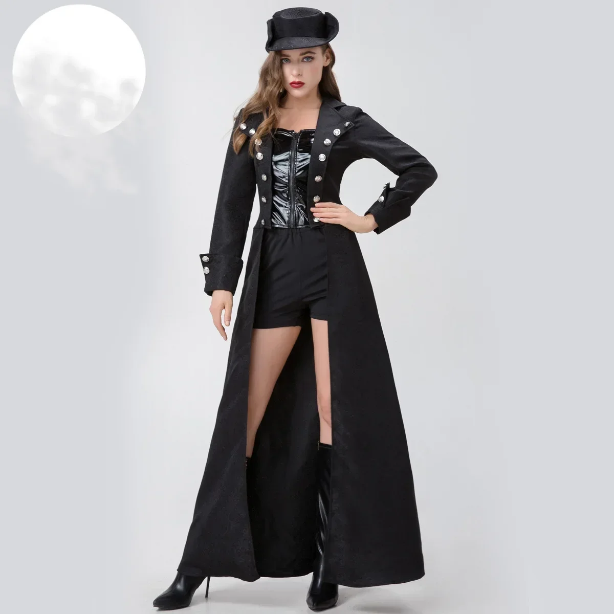 Costume de Cosplay Gangster Punk Médiéval pour Femme, Adulte, 7,5