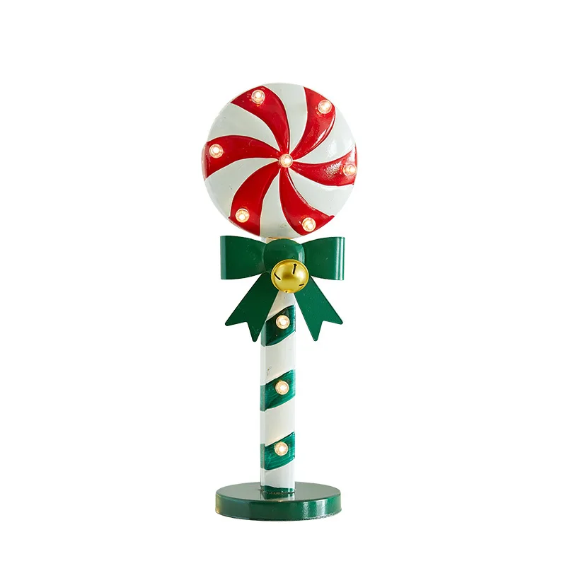 zv-Cross-border Amazon Christmas new luminous iron candy cane cane decoration ornament shopping mall window scene layout*