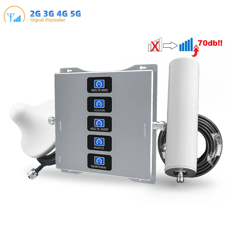 

AYision High-End Powerful Phone Repeater 800 900 1800 2100 2600 MHz Mobile Signal Booster Supports 2G 3G 4G Cell GSM LTE GPRS