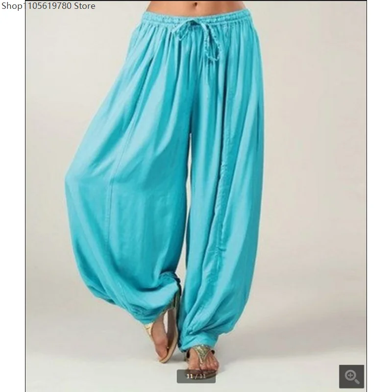 Letnie damskie spodnie typu haremki, plus size, jednolite, sportowe, luźne, w stylu hippie, do ćwiczeń, spodnie dresowe, damskie, rozmiary S-5XL