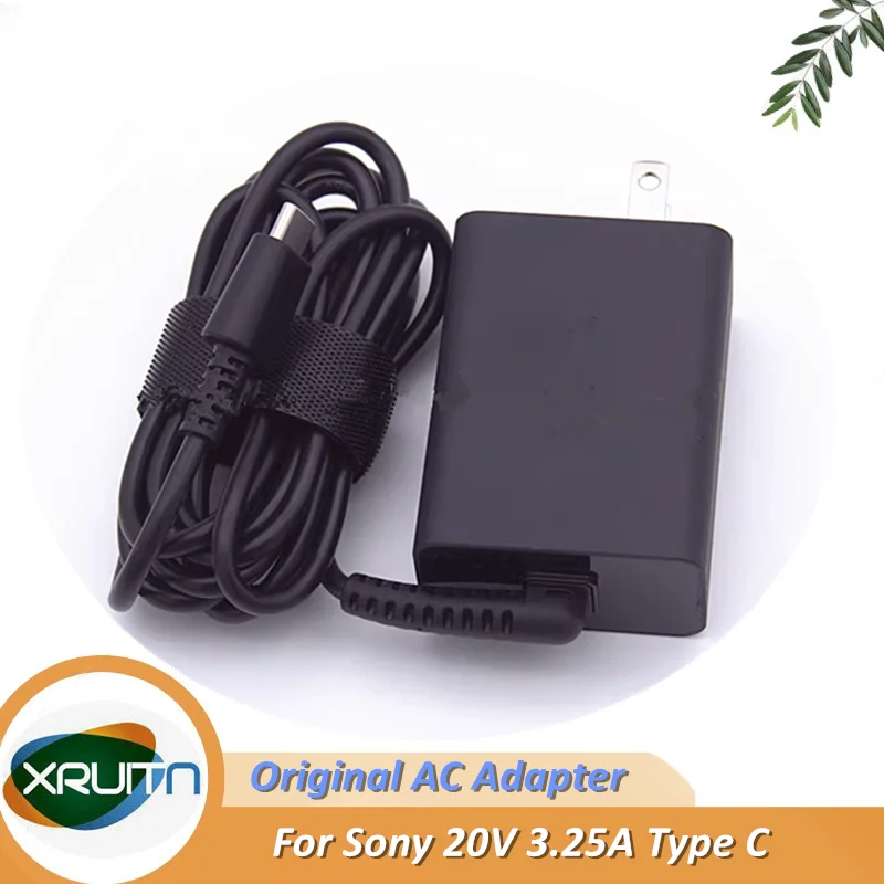 Original For Sony VAIO SX12 SX14 Z Series GaN Laptop AC Adapter 65W 20V 3.25A VJ8PD65W USB-C Type Power Charger OEM