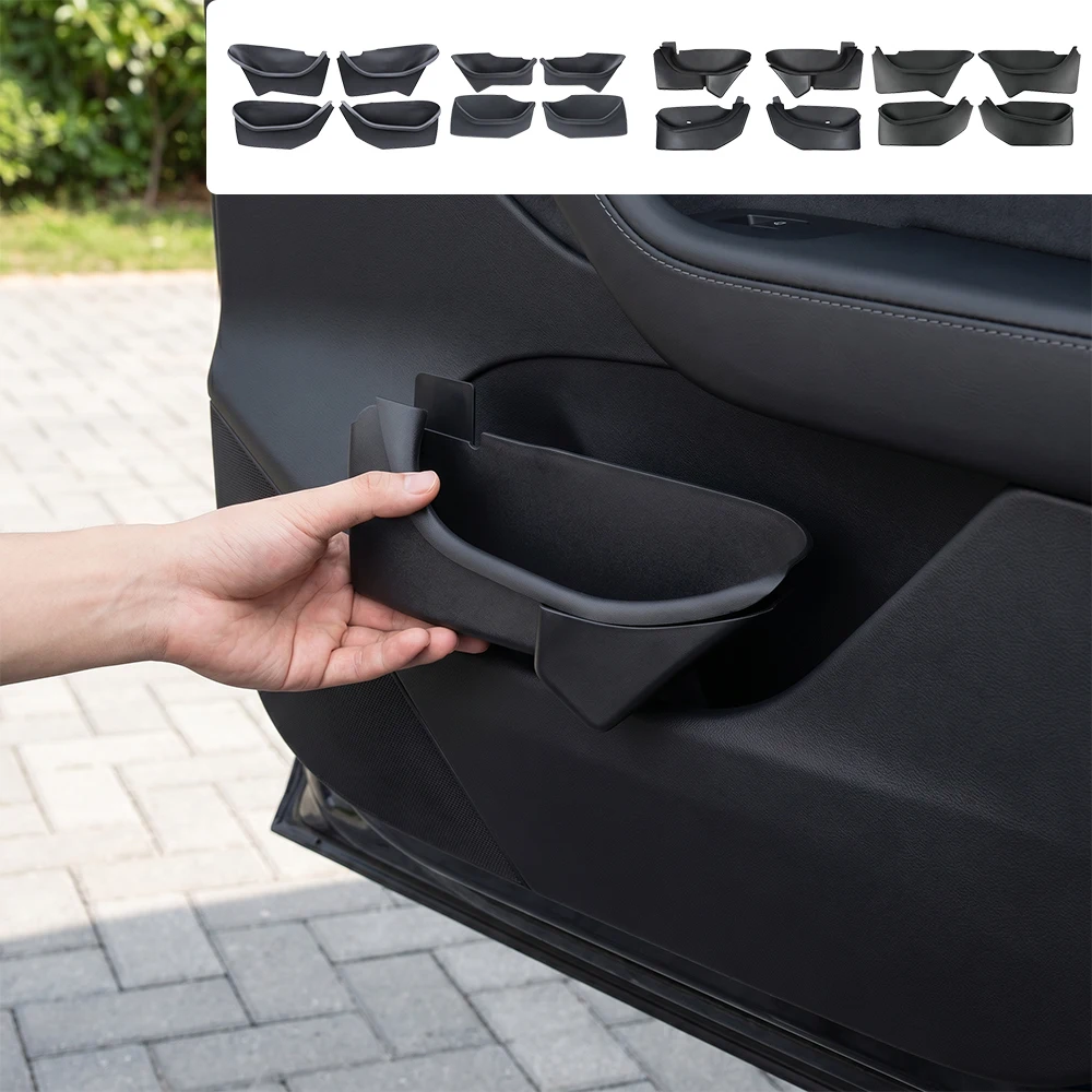 For Tesla Model Y Juniper Model 3 Highland Model YL Car Side Door Storage Box Gate Slot Anti Dirty Storage Tidying Accessories