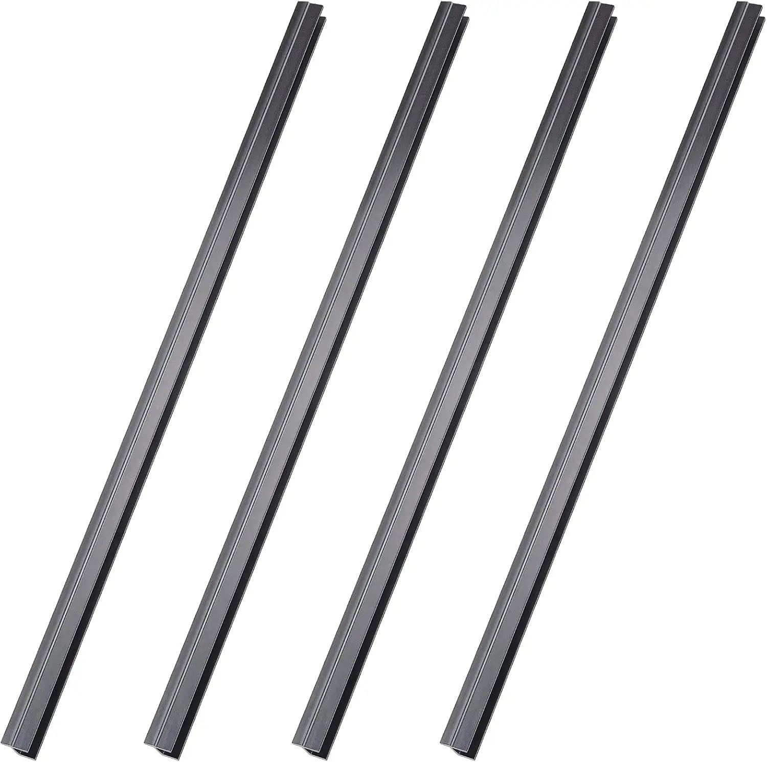

4-Pack Hanging File Rails, PVC Black, 24-Inch Long, Adjustable for 1/2 Inch Drawer Sides, Keeps Folders Neat