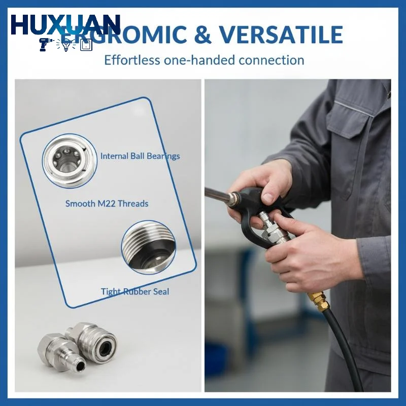 Stainless Steel Quick Connect Fitting M22x1.5 Male Female Adapter High Pressure Washer Coupler For Pressure Washing Machine