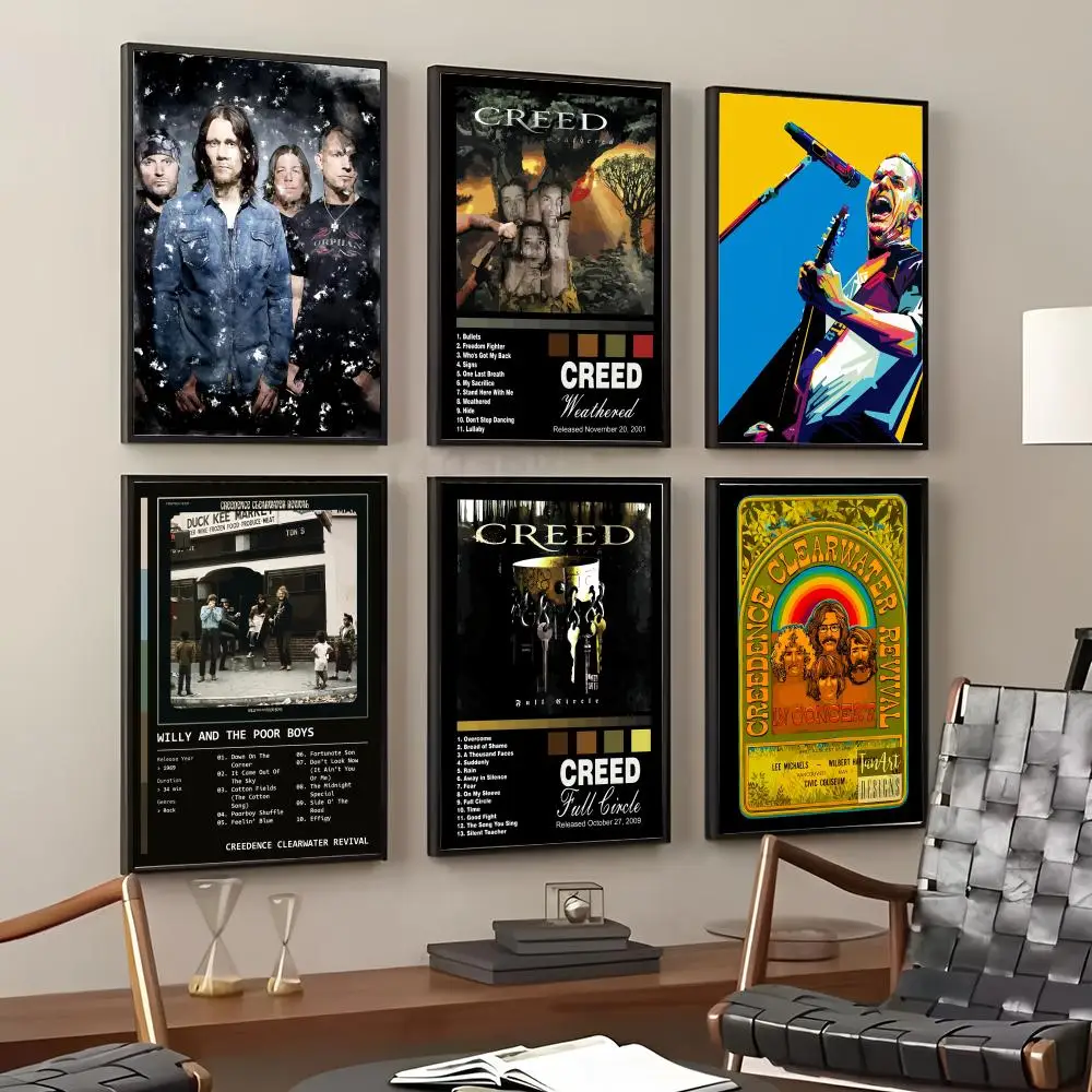 Rock Star C-Creed Band Painting Calligraphy Cotton Canvas Wall Art Poster Quality Decor Painting for Home Decor