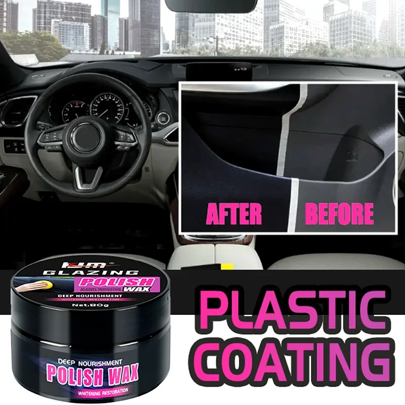 KJM Ultimate Car Interior Renewal Kit - Long-Lasting Shine Enhancer & Maintenance Polishing Wax for Interior Repair