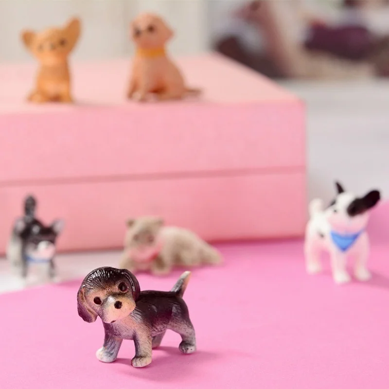 1:12 6Pcs Scale Simulation Cat and Dog Dollhouse Miniature Model Doll House Decoration Dolls Accessories