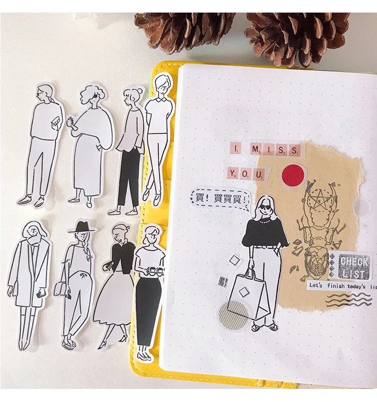 16Pcs Vliegende Vis Stickers Handbook Stickers Diy Craft Fotoalbums Sticker/Scrapbooking Stickers