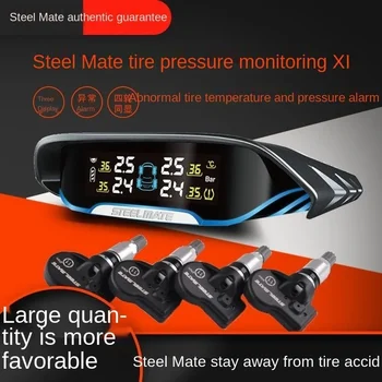 2024 novo aço mate monitoramento de pressão dos pneus embutido sem fio embutido sistema tpms de detecção de energia solar novo x1