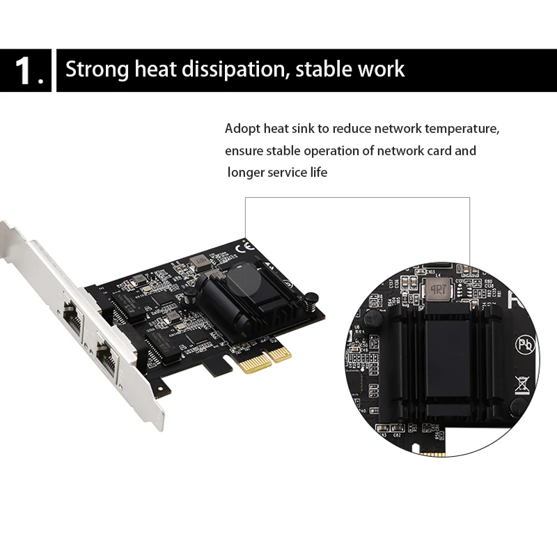 LANカード PCIE - イーサネットゲーム PCIEカード 10/100/1000mbps ギガビットネットワークカード RJ-45 LANアダプター ファストイーサネット 2500Mbps PC用