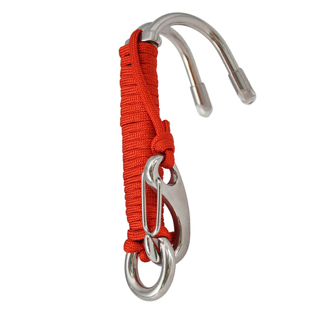 316 Stainless Steel Double Ended for reef Hook for Drift Diving with Robust Line Clip Integration and Underwater Stability