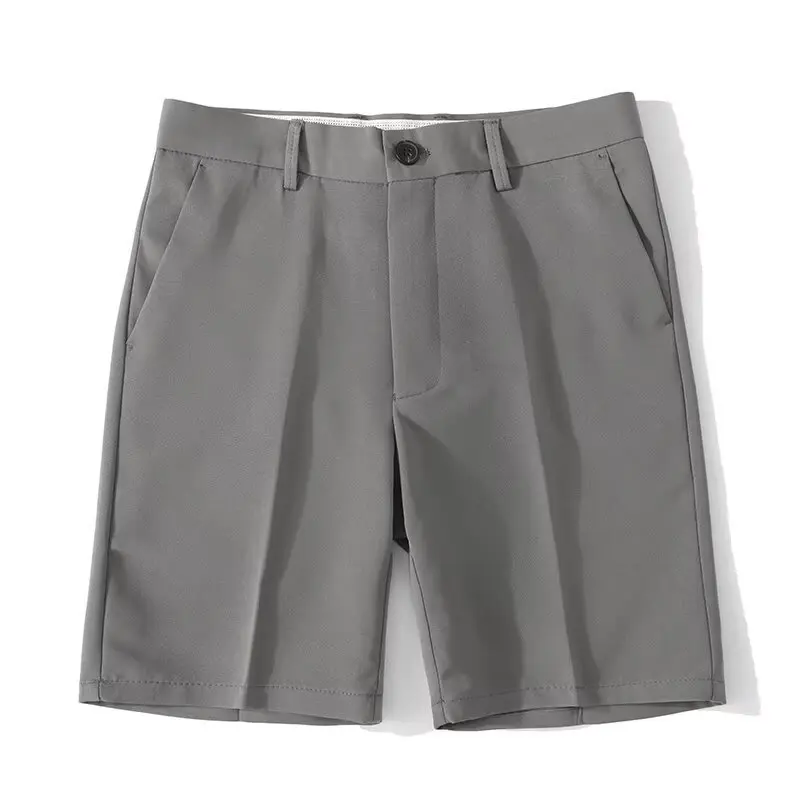 Men's Suit Shorts Loose Fit Straight Leg Lightweight Summer Business Casual Bermuda Shorts for Travel Office and Daily Wear