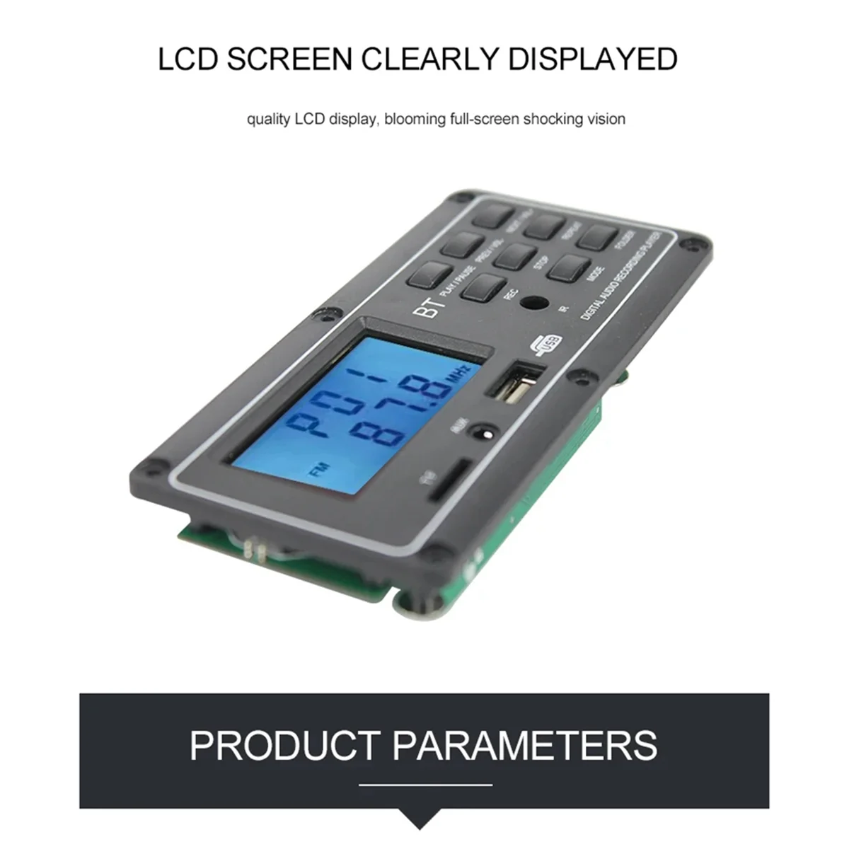 New 3C-Digital Audio Bluetooth 12V Mp3 Audio Receiver Module LCD Display MP3 Player Decoder Board APE FLAC WMA WAV Decoder