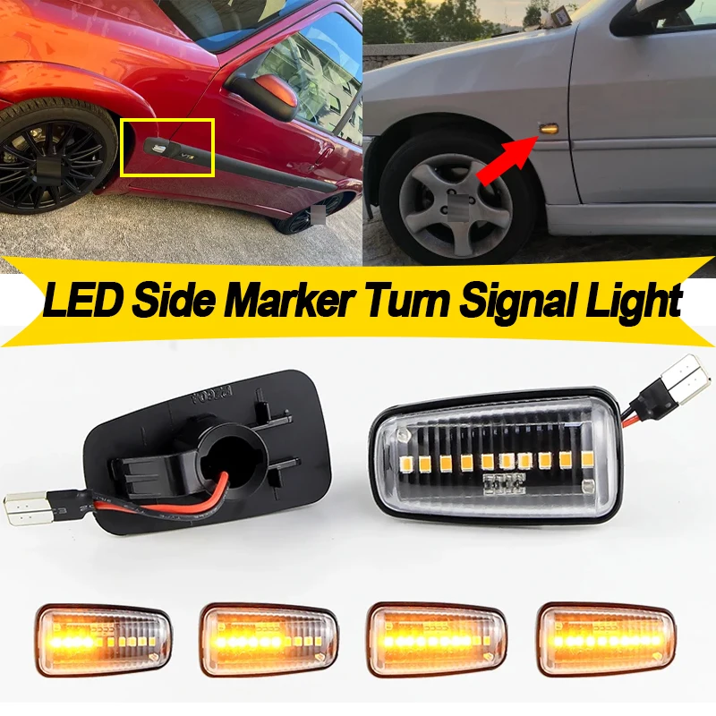 2x led sinal de volta luz marcador lateral para peugeot 106 306 406 806 parceiro especializado para citroen berlingo jumpy saxo xantia xm xsara
