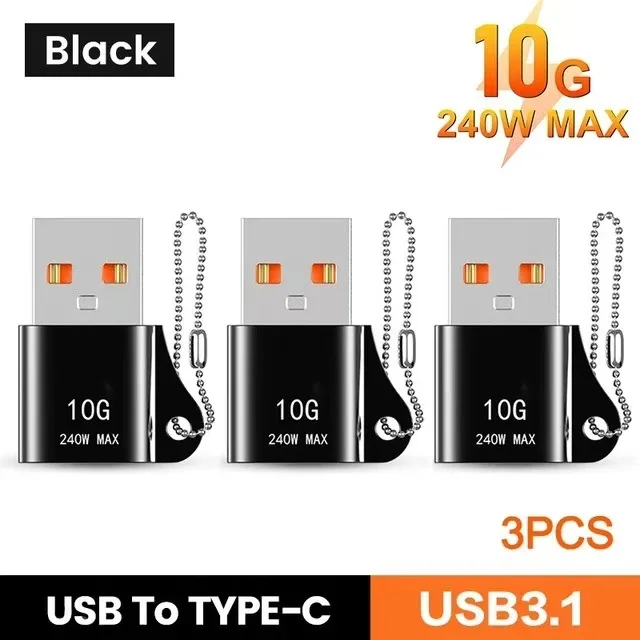 USB zu Typ-C Adapter 10A OTG USB 3.0 Typ C Stecker zu USB Buchse Konverter Schnelle Lade Datenübertragung für MacBook iPhone Samsung