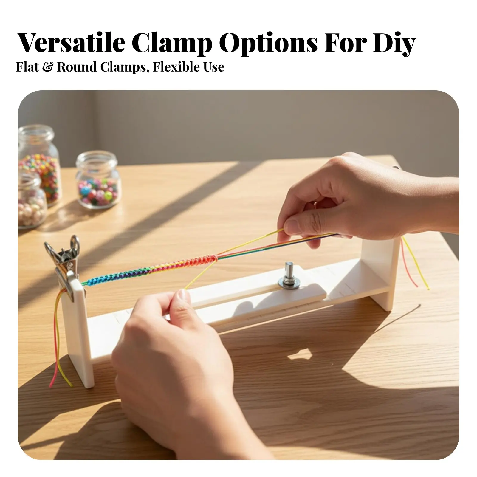 

Wooden Braiding Frame with Drawer Hard Wood Knotting Board with Storage Rope Knotting Tool Sturdy Adjustable Bracelet Jig