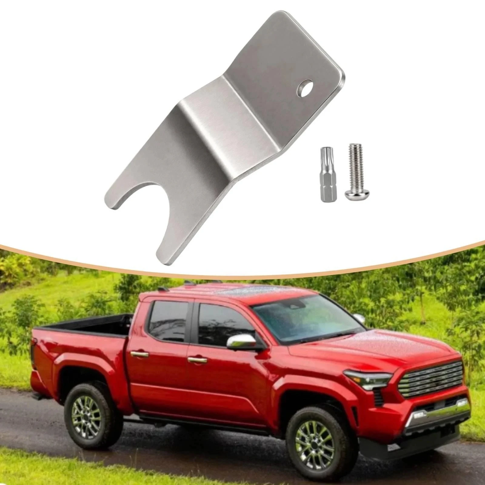 1set Car Tailgate Lock Kit Stainless Steel For Toyota For Tacoma 2024-2026 Stainless Steel Tailgate Lock, Cargo Box Lock
