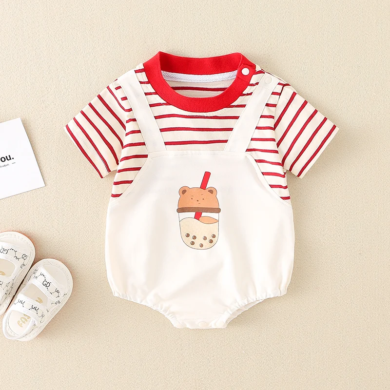 Traje de verano para bebé, algodón fino Rer, súper lindo, 00 días, mes, ropa de verano, Princ Sle, estampado floral, corte en A...