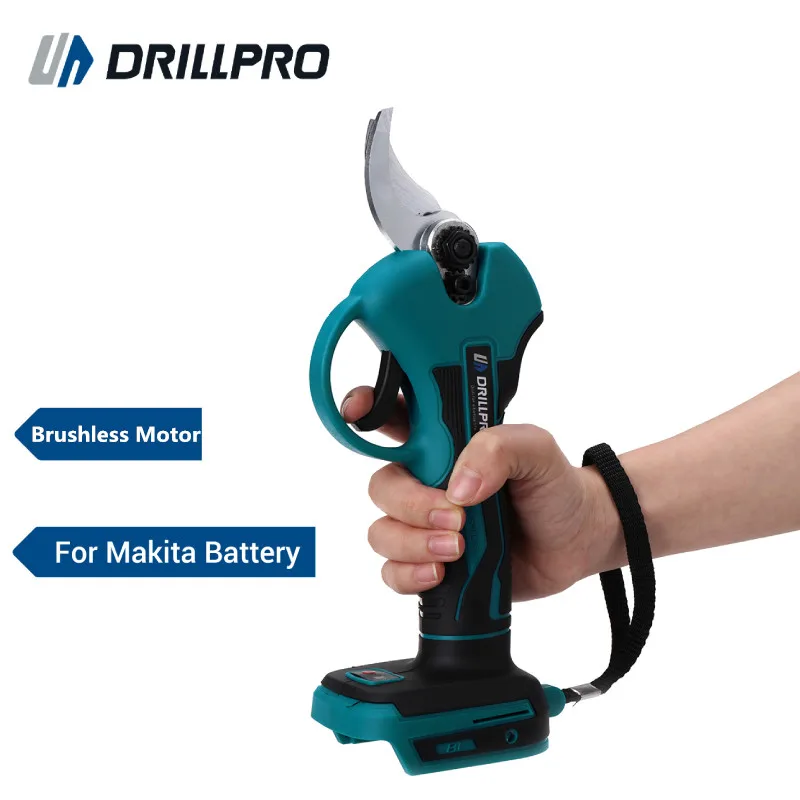 Drillpro – sécateur électrique 18V, moteur sans balais, lames en acier à haute teneur en carbone, diamètre de coupe de 50mm, sécateur sans fil pour jardin
