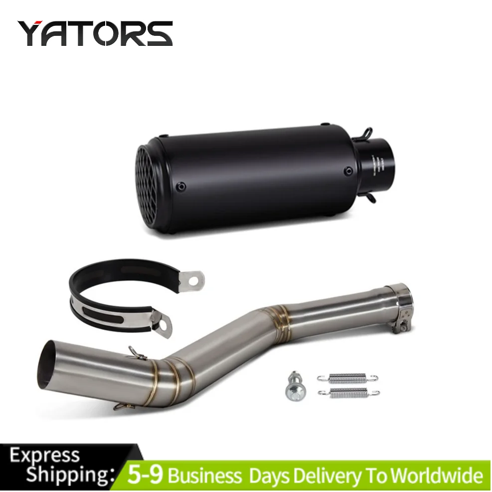 Slip For CF-Moto 650MT 650NK 400NK Exhaust Link Pipe Black Muffler Tips System Exhaust Systems Exhausts Pipes