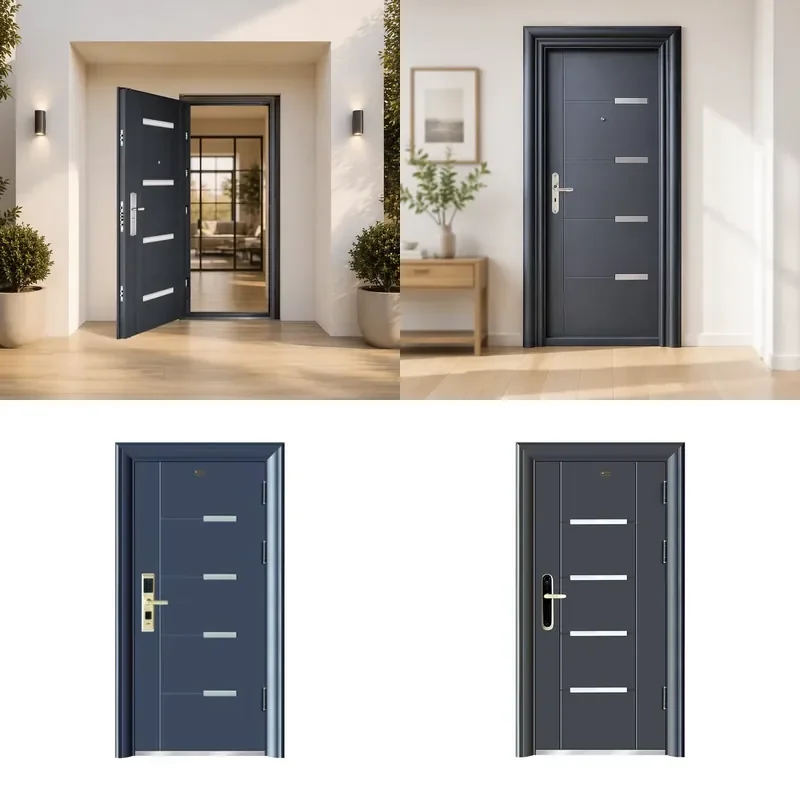 High Security Anti-theft Steel Entry Door Exterior Front Metal Door Manufacturer Wholesale Price for Security Gate Project