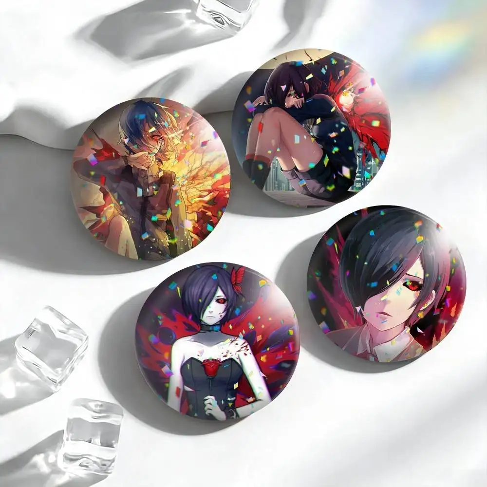 T-Tokyo Ghoul Touka Kirishima  25 32 44 58 75mm Badges Personalized Round Brooches Pins Accessory Gift