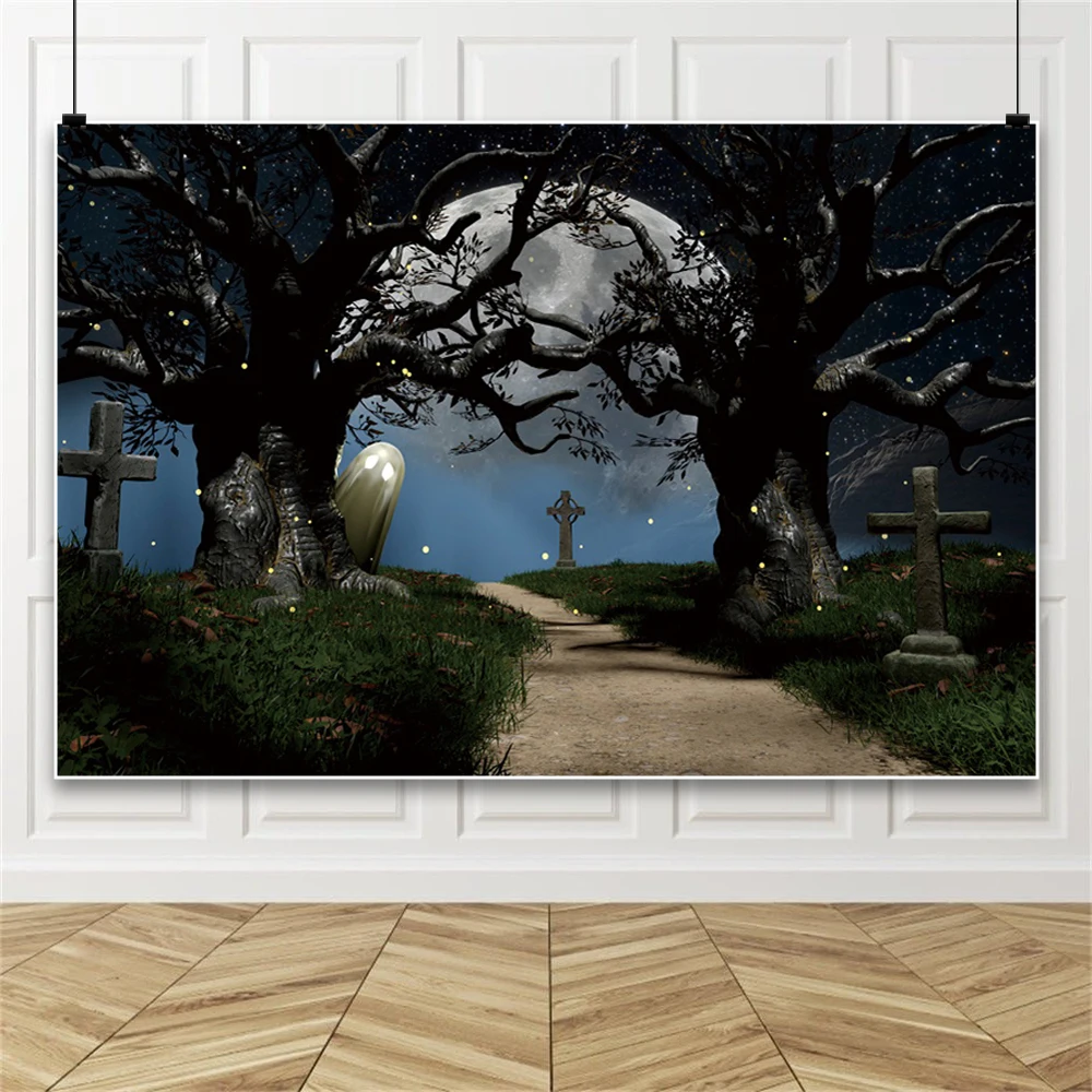 خلفية تصوير لليالي الرعب تحت عنوان الهالوين، مقبرات مسكونة، زومبي، ديكورات منزلية، خلفية صورة للحفلات العائلية