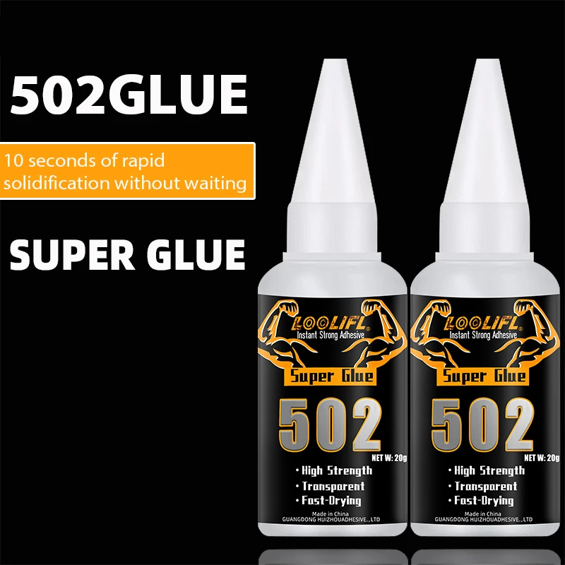 502 Super Glue Quick-Drying Strong Cyanoacrylate Adhesive Universal Repair Glue for Metal Wood Plastic Ceramic DIY Craft