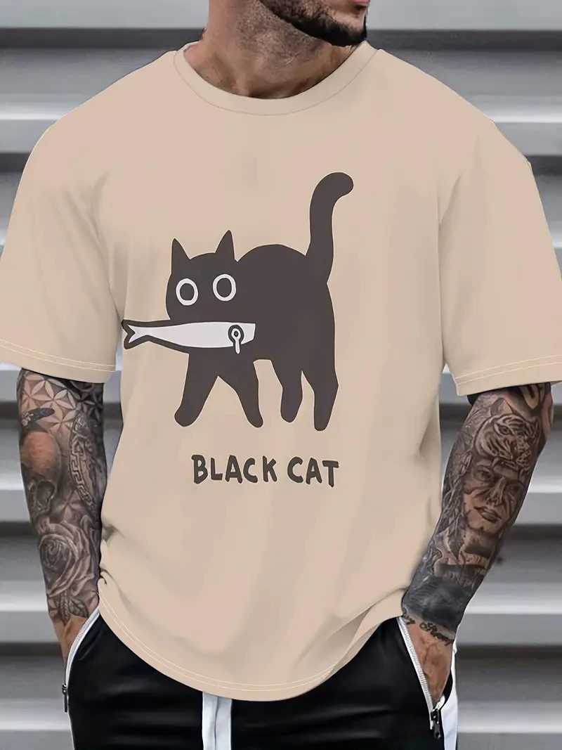 

Мужские футболки с животными в стиле аниме, футболка с 3d принтом льва, кошки, коровы, мужская и женская модная футболка большого размера с коротким рукавом, дышащие футболки