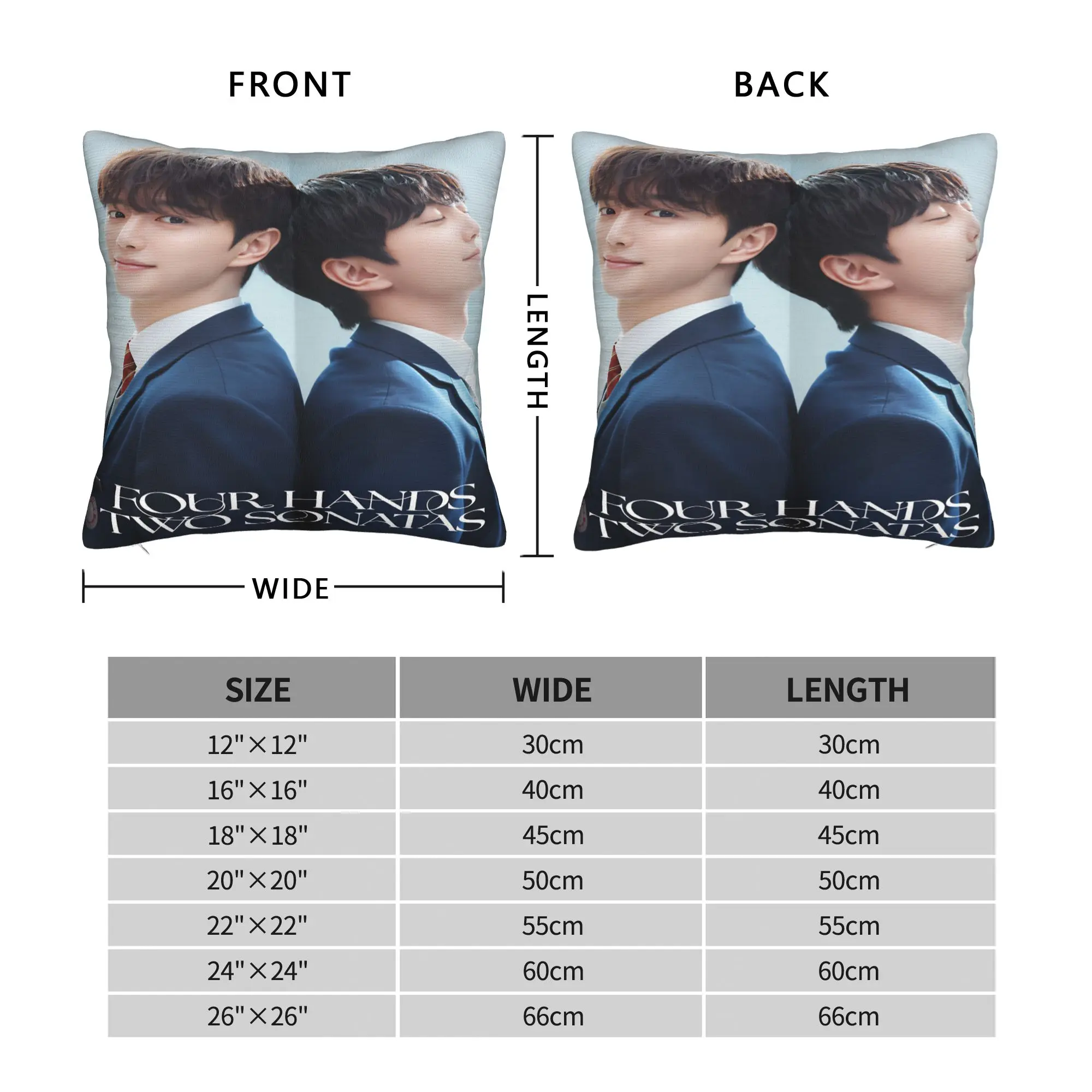 Kdrama Four Hands Two Sonatas Pillowcases  Morden Pillow Case For Wedding Party Home Decor Design Pillow Cover