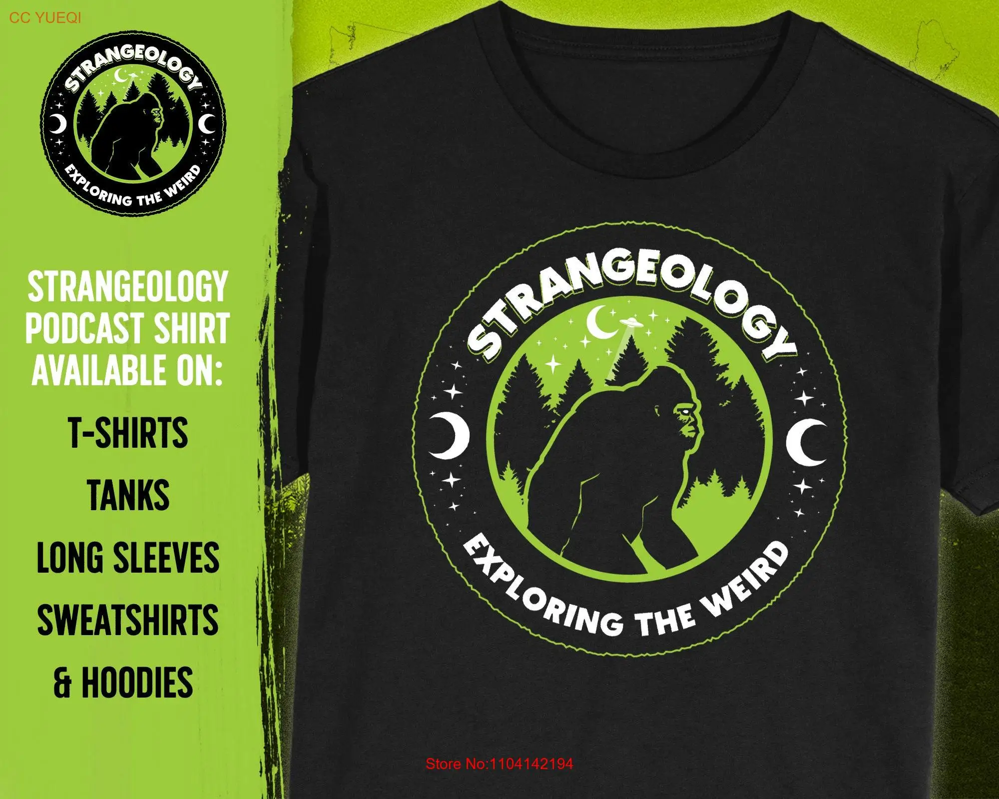 Strangeology Exploring the Weird Logo T shirt Cryptozoology Fortean Cryptid  long or short sleeves