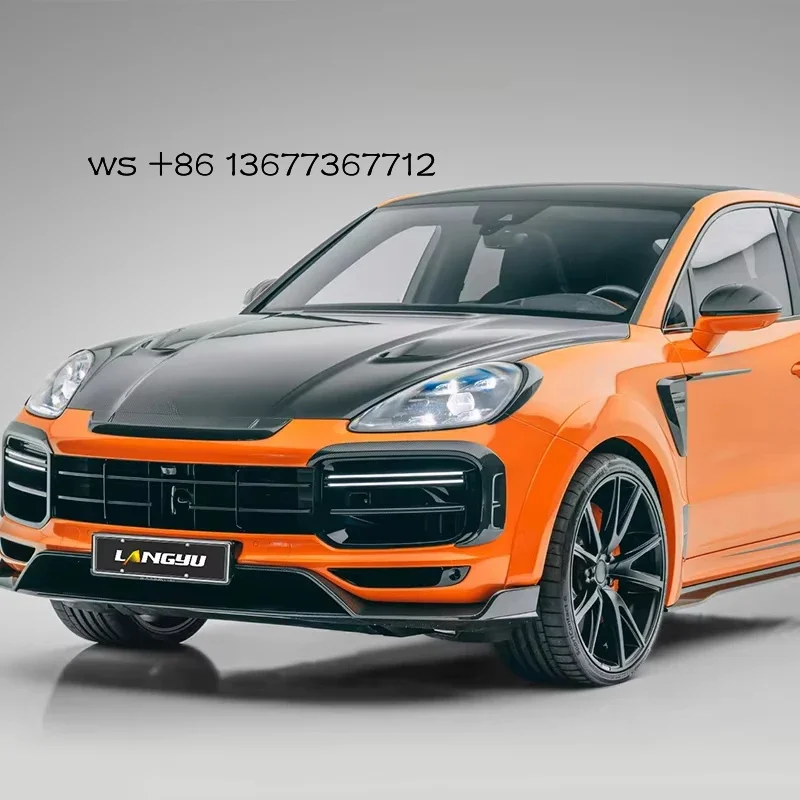

Langyu 2018-2020 Auto Accessories Dry Carbon Fiber Cover Cayenne 9Y0 Upgrade MSY Style Engine Hood