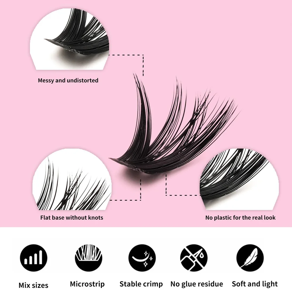 Eyelash Book DIY Sectional False Lashes – High-Capacity 560 Pairs, 10D/30D/50D/80D Individual Cluster Fluffy Natural Lashes