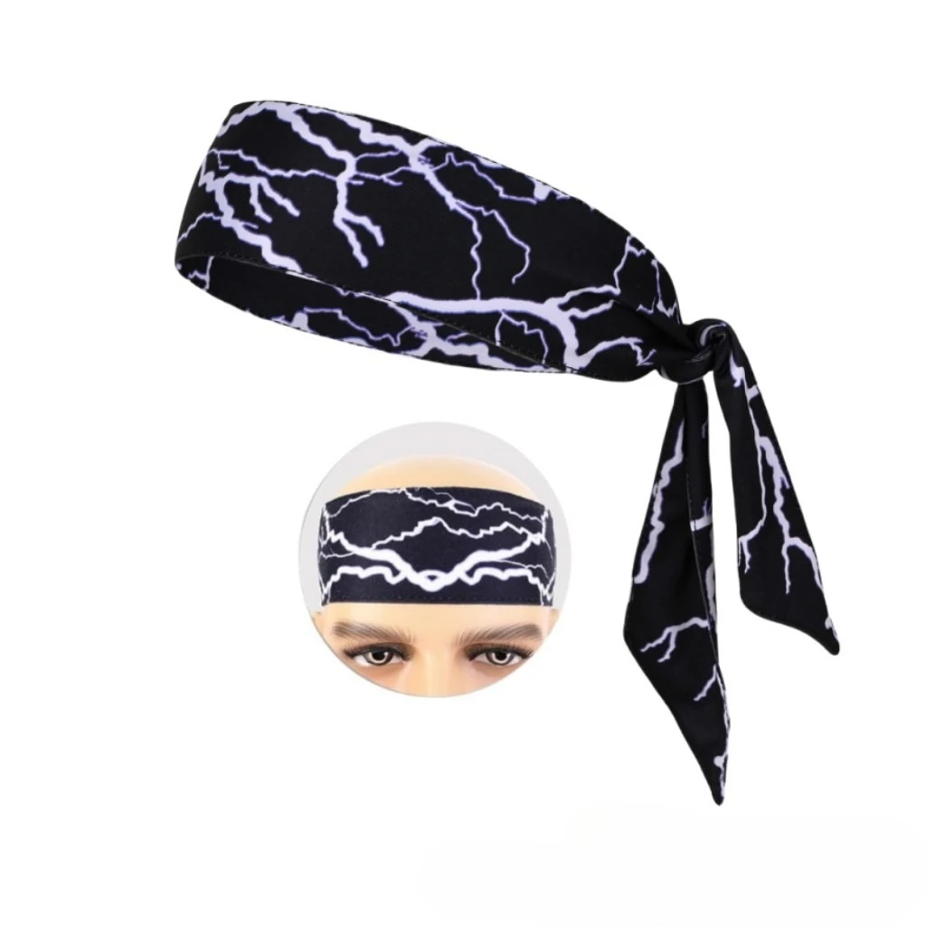 

Lightning Pattern Sports Headband Sweat Absorbent Elastic Hair Accessory for Yoga Gym Outdoor