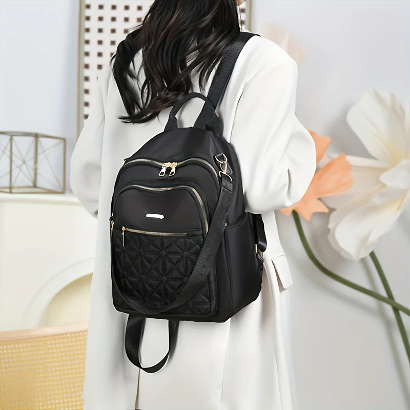 Unisex Backpack – Lightweight, soft-shell everyday backpack with front zip pocket and adjustable straps – Durable nylon backpack for travel, school, or office – Minimalist everyday carry