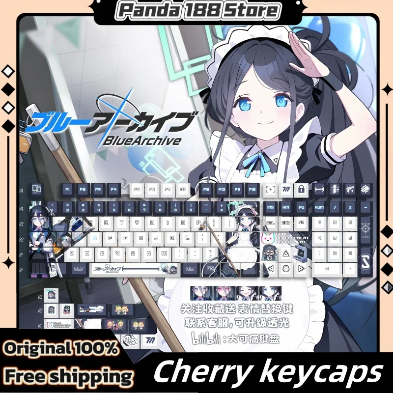 Blue Archive Alice Themed Keycaps 120 Key Pbt Thermal Sublimation Mechanical Keyboard Anime Game Cartoon Collect Gifts Keycaps