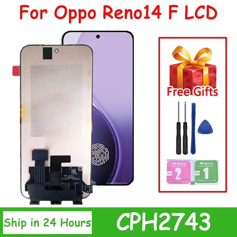 6.57'AMOLED for Oppo Reno14 F LCD CPH2743 Display With Touch Screen Digitizer Assembly Reno 14F Display Replacement