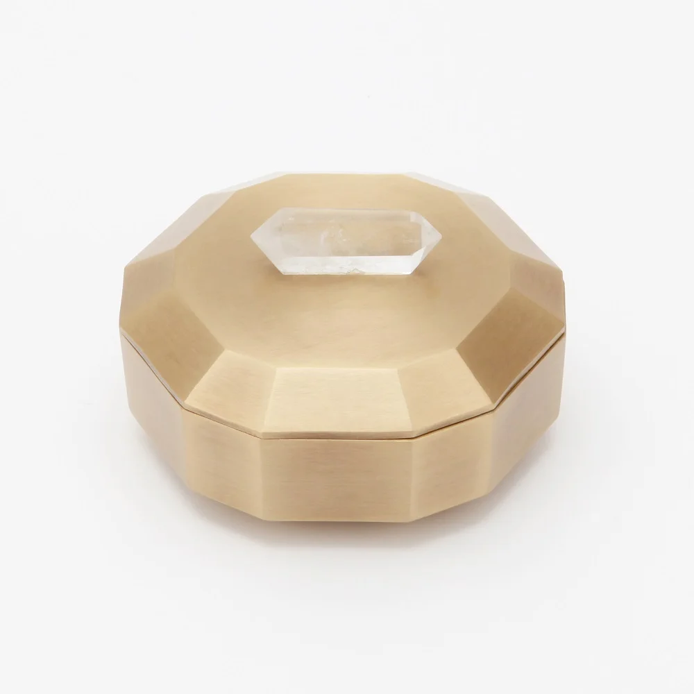 

Luxury Brass Storage Box With Crystal Jewelry Box Crystal Trinkets Containers