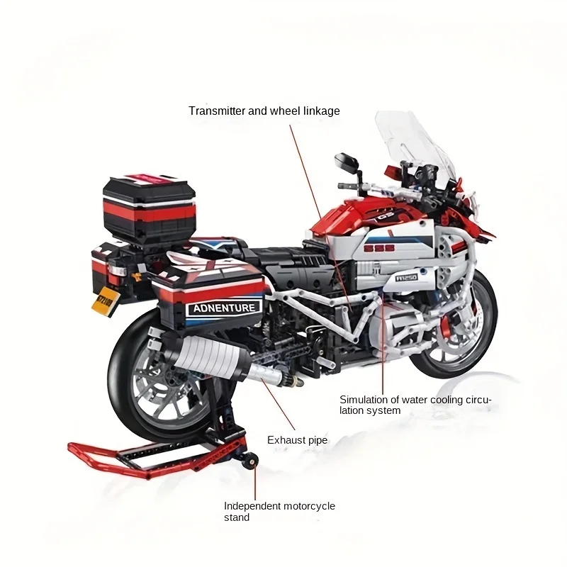 لعبة تجميع مكعبات بناء قاطرة الدراجات النارية، حلي نموذجية للرجال تحب جمع الحلي في المنزل أيضًا عيد ميلاد وهو