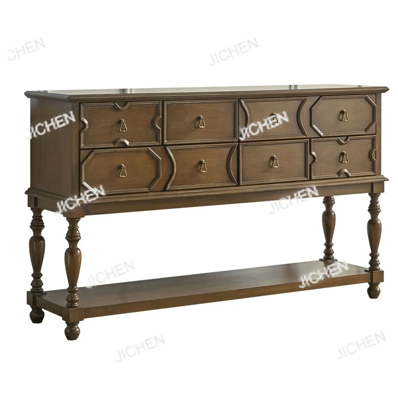 

Medieval entrance cabinet, facing the door, living room partition cabinet, solid wood dining side cabinet, retro wall locker