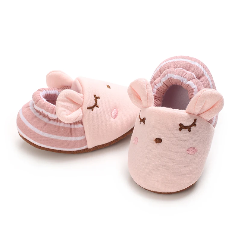 Mocassins en coton doux pour bébé garçon et fille, chaussures chaudes pour les premiers pas des nouveau-nés