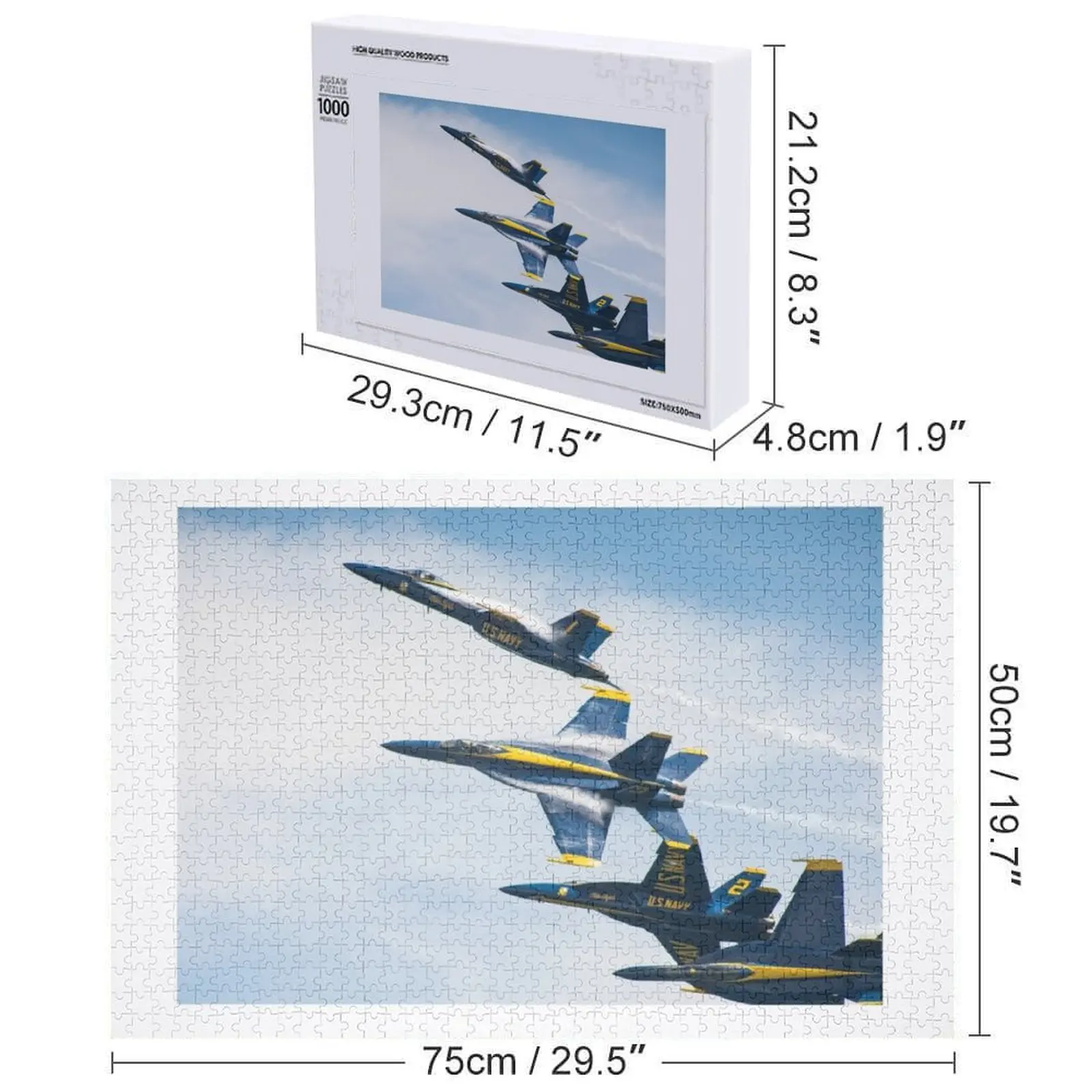Stati Uniti Blue Angels F-18 Super Hornet Formazione Break Jigsaw Puzzle Decorazioni in legno Dipinti Puzzle per bambini