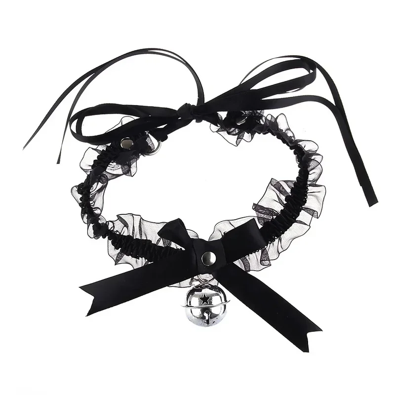 2026 Lace Aesthetic Bow Knot Bell Choker Necklace Cute Gothic Collar For Women Simple Sexy Lovely Pendant Fashion Jewelry