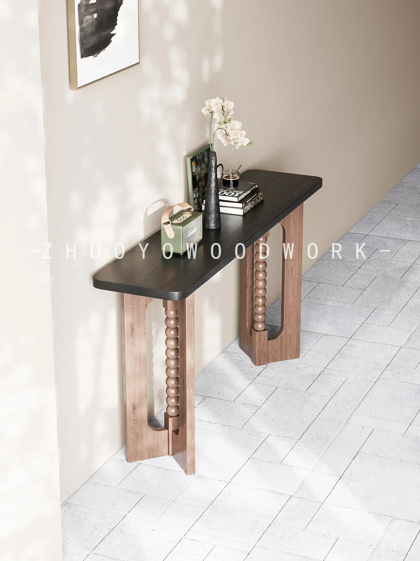 medieval solid wood entrance table household end view table entry door strip case against the wall table case medieval