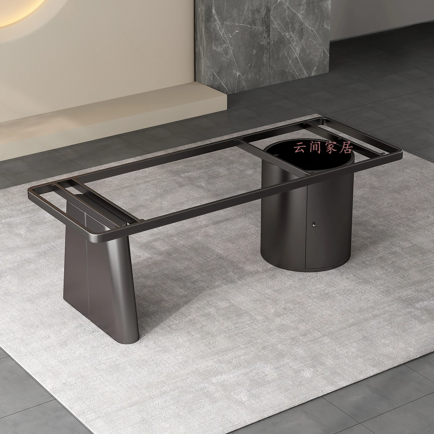 Simple marble table foot bracket stainless steel tea  rock slab dining legs tea table shelf support frame desk leg ra