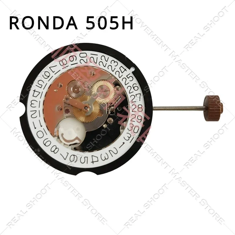 Ronda-クォーツムーブメント,新しいオリジナルの時計,スイス,505h,移動式アクセサリー,3で動作,4ユニット