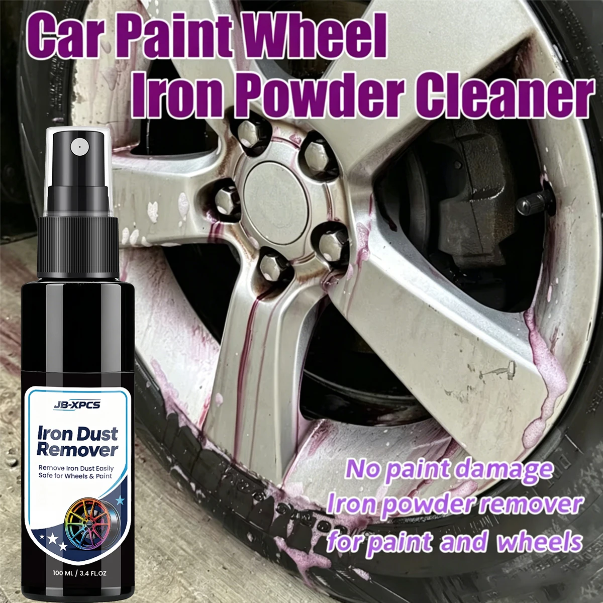 Auto Rim Spray Car Paint & Wheel Iron Particles Powder Cleaning Super Rust Dust Remover Metal Surface Defender YT166